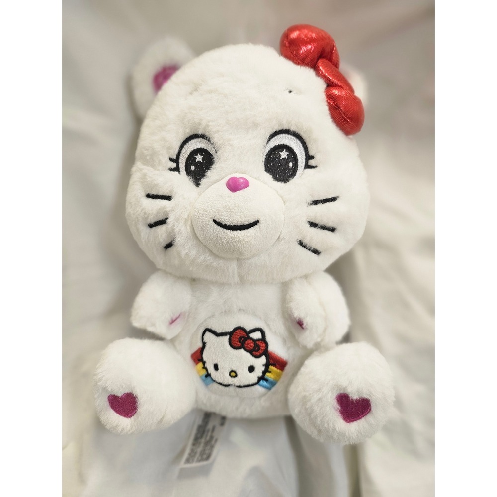 Care Bears x Hello Kitty White Plush Rainbow Belly Badge Basic Fun